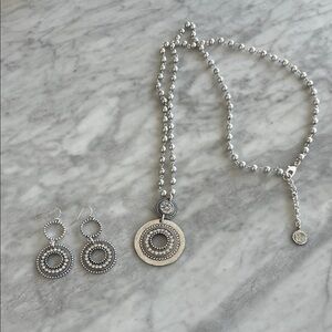 JESSICA SIMPSON: Silver Necklace & Earring Set
